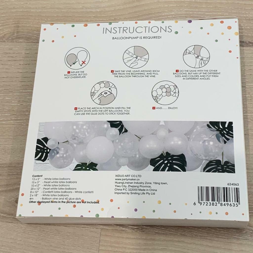 DIY White Balloon Arch Garland kit Confetti Balloons Party Decorations 71pc 4m