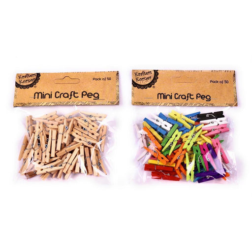 Mini Wooden Pegs Craft Clothespins Natural Wood Colorful Photo Clips 3cm 50pc