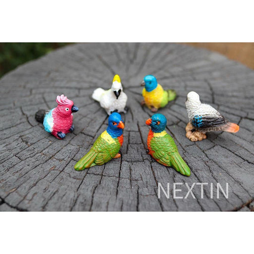 Miniature Birds Figurines Mini Australian Bird Rainbow lorikeet Fairy Garden 6pc