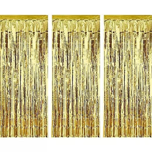 Foil Gold Metallic Fringe Tinsel Curtain Photo Backdrop Door Party Decorations