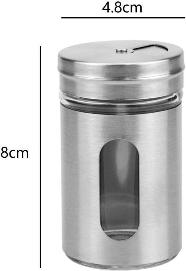 12x Glass Storage Jar with Shaker Lid Seasoning Spice Herb Salt Pepper Jars Bulk