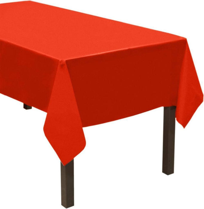 Plastic Table Cloth for Parties Disposable Tablecloths Red Rectangle 137x274cm