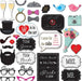 Wedding Photo Booth Props Kit Bridal Shower Bachelorette Party Supplies 31pc Set