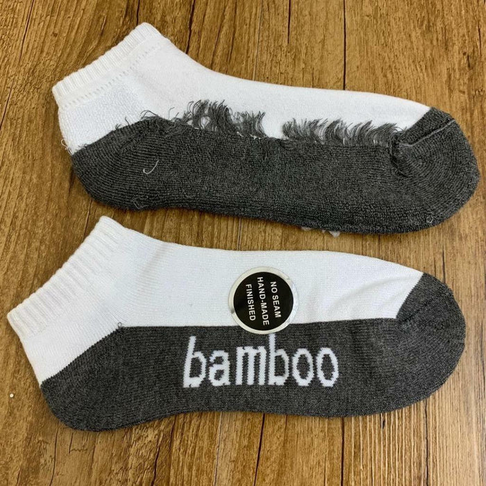 Bamboo Socks Ankle Low Cut Soft Cushion Work Sport Men s6-12 White Black Navy