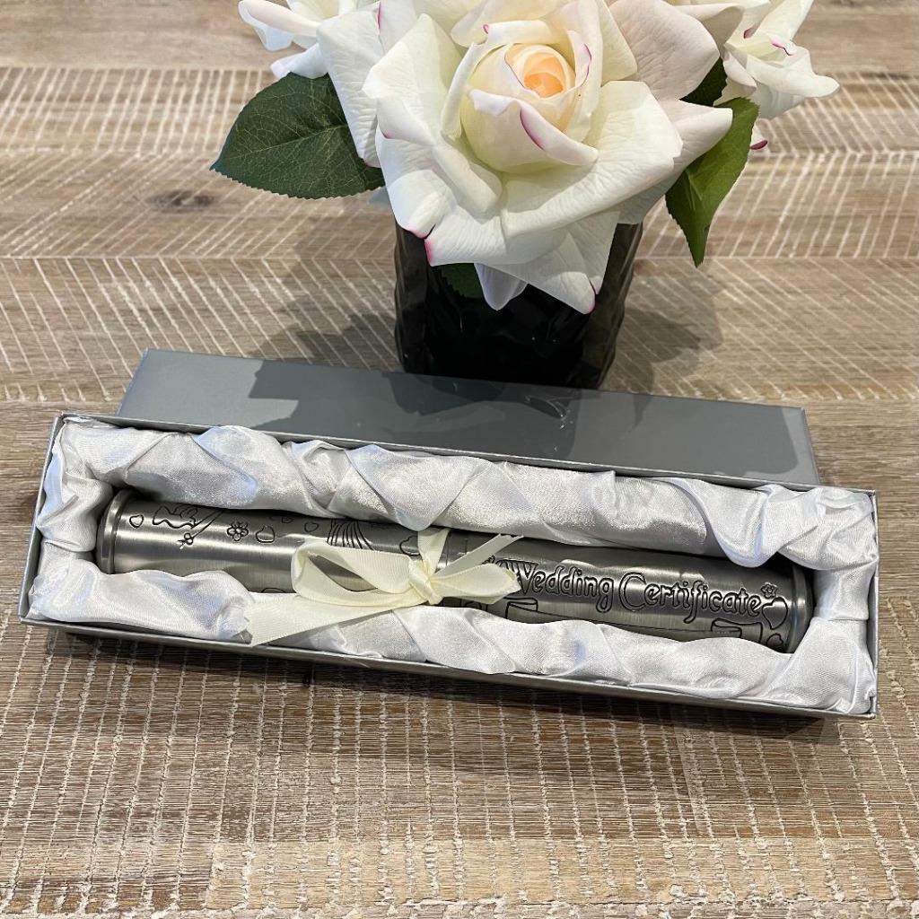 Wedding Marriage Certificate Holder Keepsake Bridal & Groom Engagement Gift