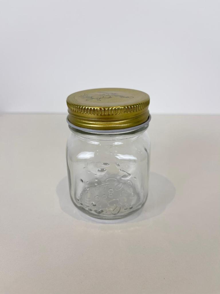 Clear Glass Jars with Gold Crew Top Lid Small Jam Baby Food Storage Jar 180ml