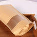 Zip Lock Stand Up Bags Paper Bags with Window Brown Kraft Pouches Food Storage