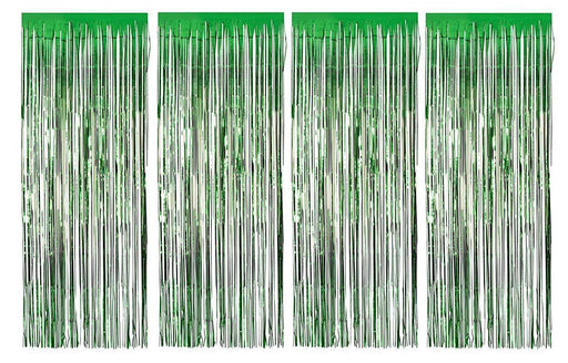 Foil Metallic Fringe Tinsel Curtain Green Backdrop Door Party Decorations