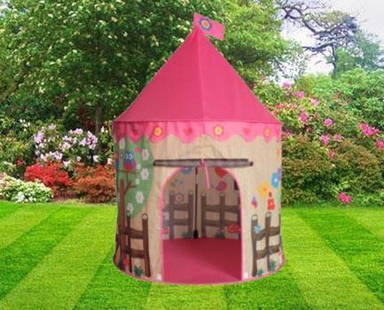 Pink Kids Playhouse Play tent Pop Up Castle Princess Indoor Outdoor Girl