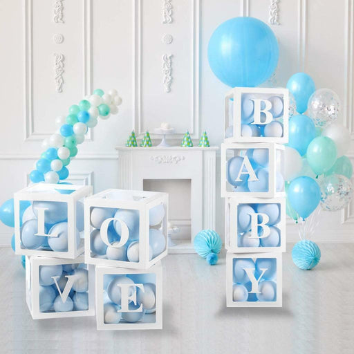 Balloon Box with LOVE BABY ONE Boxes Cube for Baby Shower Birthday Bridal Shower