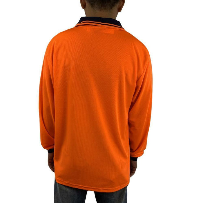 Hi Vis Safety Workwear Shirt Long Sleeve Polo Top Work Safety Yellow & Orange