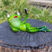 Frog Statue Ornament Celebrity Selfie Frogs Figurines Funny Garden Home 2pc Set