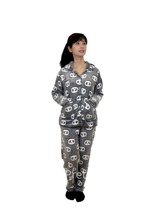 Women Pyjamas Pyjama Set Soft Plush Fleece Warm Winter Sleepwear Pajamas s8-18