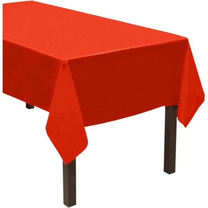 Plastic Table Cloth for Parties Disposable Tablecloths Red Rectangle 137x274cm