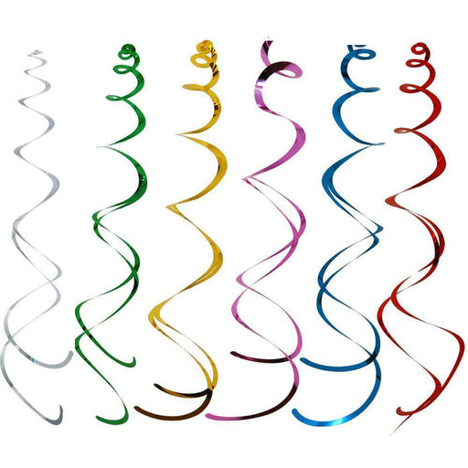 Hanging Swirls Party Decorations Ceiling Whirls Birthday Wedding Multicolor 12pc