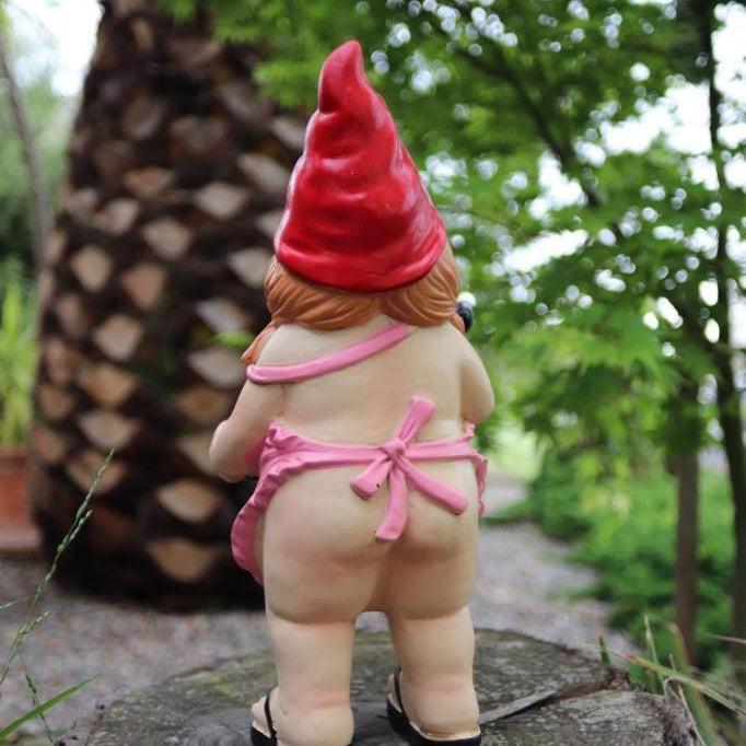 Garden Gnome Naked Nude Gnomes Cooking Naughty Gnome Statue Kitchen 2 x 27cm