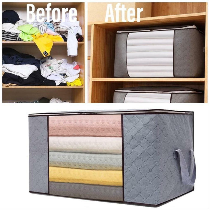 Large Clothes Storage Bags Quilt Blanket Storage Bins Foldable Closet Organiser