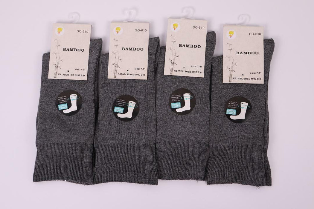 Bamboo Socks Wide Loose Top Diabetic Sock Men s7-14 Black Navy White Grey