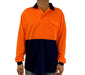 Hi Vis Safety Workwear Shirt Long Sleeve Polo Top Work Safety Yellow & Orange