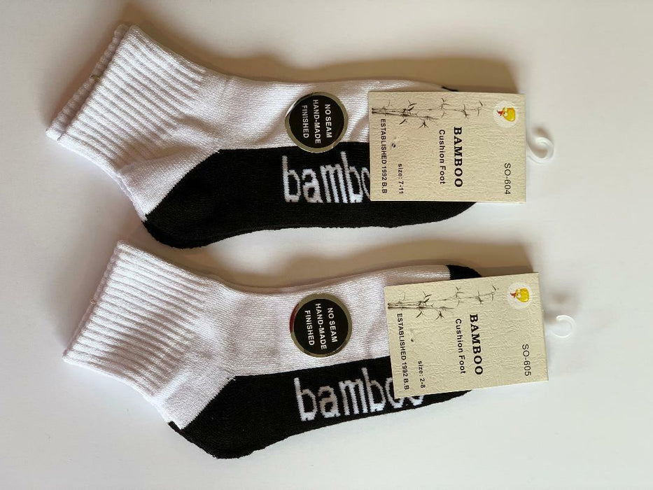 Bamboo Socks Ankle Low Cut Soft Cushion Work Sport Women size 2-11 White Black