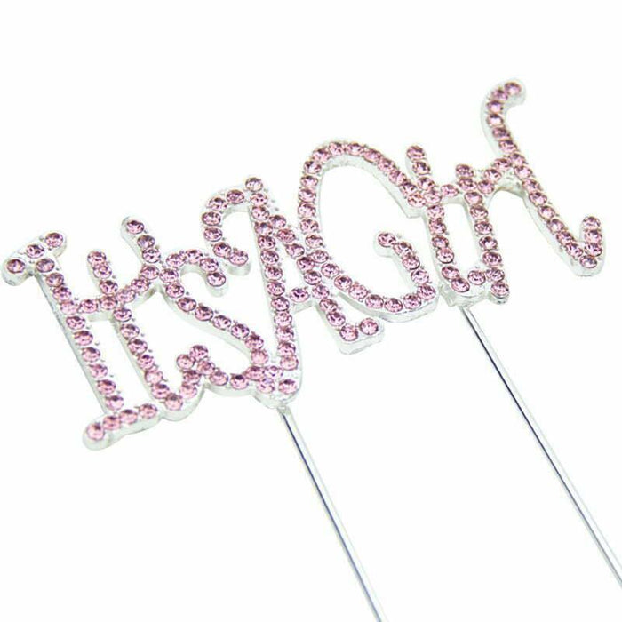 It's a Boy or Girl Baby Shower Cake Topper Party Decorations Rhinestones Glitter