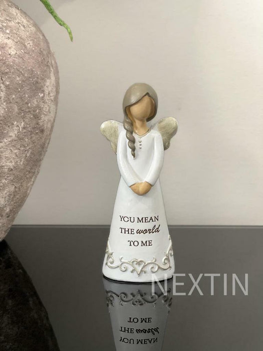 Angel Statue Inspirational Wording Wing Angles Religious Decor Figurine 12cm