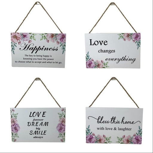 Wooden Home Signs Wall Decor Happiness Love Dream Country Sign Gift