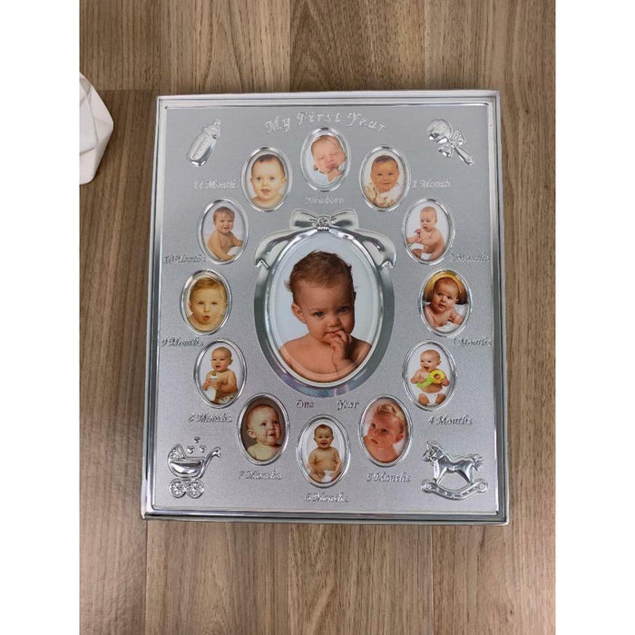 Baby's First Year Picture Photo Frame Keepsake Newborn Baby Shower Gift Boy Girl