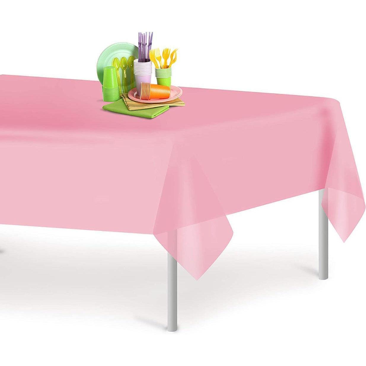 Plastic Table Cloth for Parties Disposable Tablecloths Pink Rectangle 137x274cm