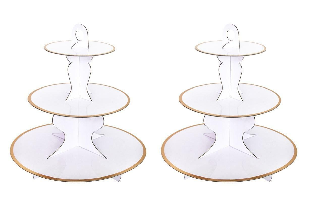 3-Tier Cupcake Stand Tower Cake Stand Holder Paper Cardboard Birthday Wedding