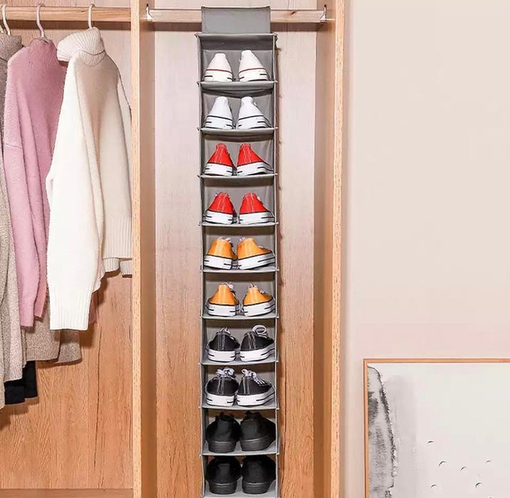 Hanging Wardrobe Organiser Closet Storage 6 or 10 Tier Shelf Clothes Shoes Hats