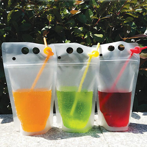 10 Pcs Drink Pouches, Juice Pouches for Adults, Reusable Drink Pouches for  Adults Reclosable Zipper Smoothie Bags for Cold & Hot Drinks 