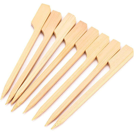 Bamboo Paddle Skewers Sticks Wooden Picks BBQ Fruit Kebab Cocktail Party 12cm