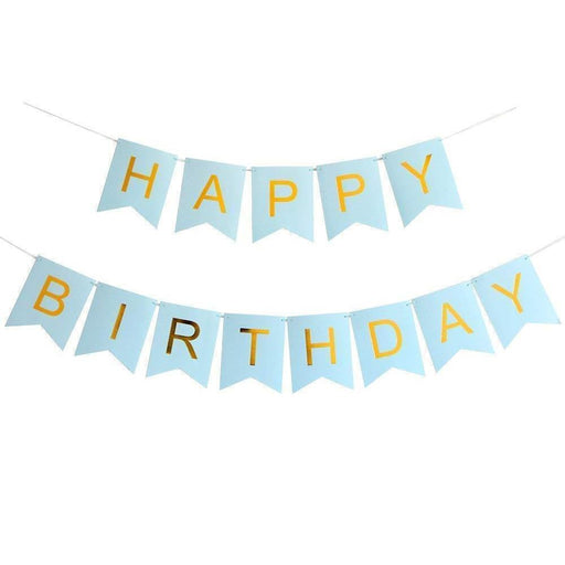 White Happy Birthday Banner Banners Baby Shower Birthday Party Decorations 20cm