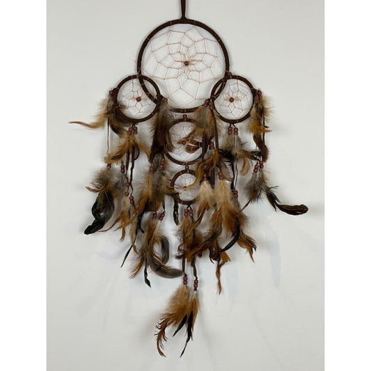 Brown Dream Catcher with Feather Caught Dreams Wall Hanging Ornament 52cm