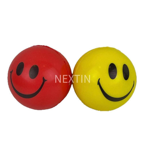 Happy Smile Face Stress Ball Squeeze Balls Hand Wrist Exercise Yellow Red 6/12pc