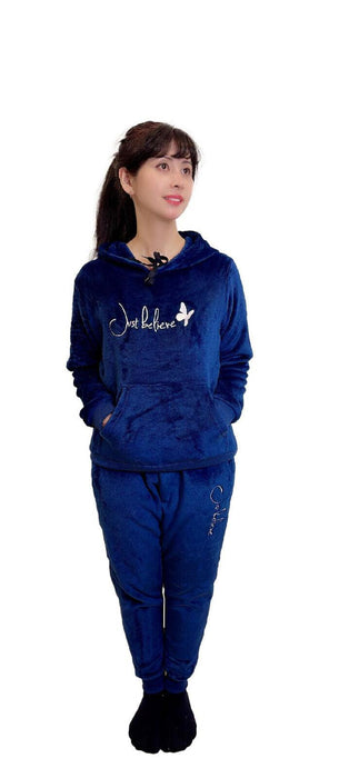 Women Pyjamas Pyjama Set Soft Plush Fleece Warm Winter Sleepwear Pajamas s8-18