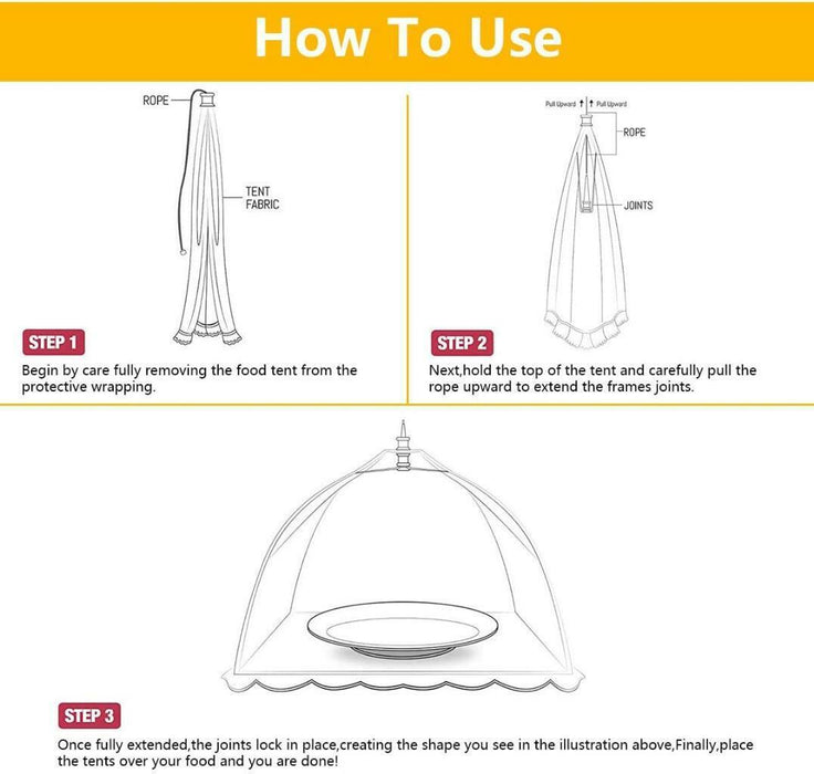 Collapsible Food Covers Pop Up Food Cover Tent Insect Fly Wasp Net Screen Mesh