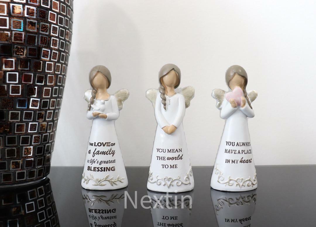 Angel Statue Inspirational Wording Wing Angles Religious Decor Figurine 12cm