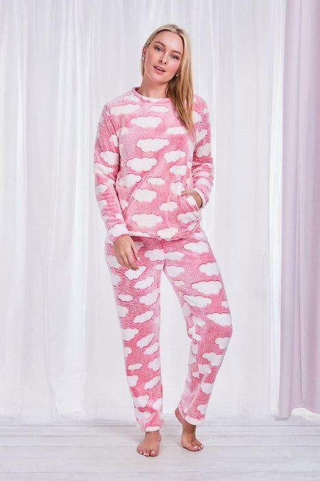 Women Pyjamas Pyjama Set Soft Plush Fleece Warm Winter Sleepwear Pajamas s8-18