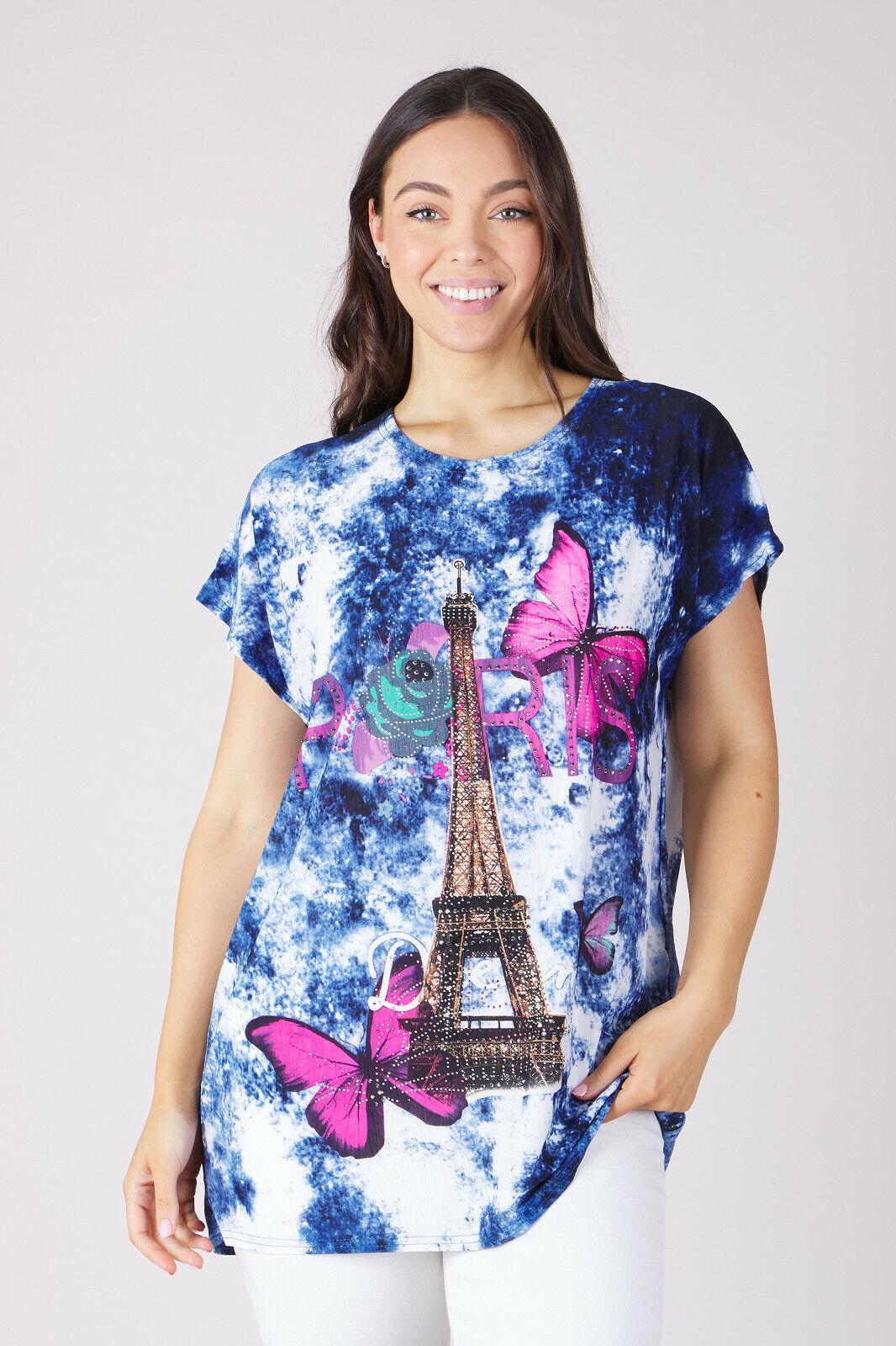 Caroline Morgan Women Casual Loose Tops Summer Floral Tiger Cat Dog Animals Top