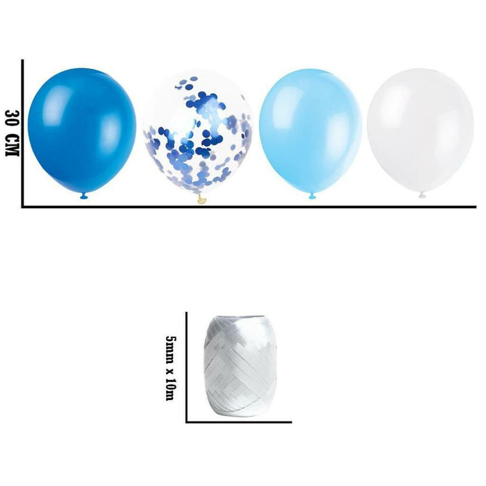 Blue Happy Birthday Decorations Set Birthday Banner Confetti Balloons 23pc Kit