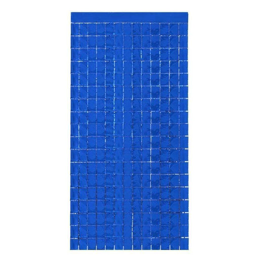 Blue Foil Curtain Sequin Square Backdrop Birthday Wedding Party Decorations 1x2m