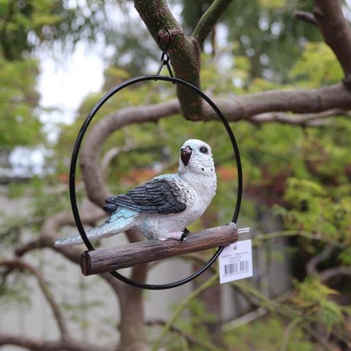 Parrot Lorikeet Bird in Ring Birds Figurine Statue Yard Garden Ornaments Decor