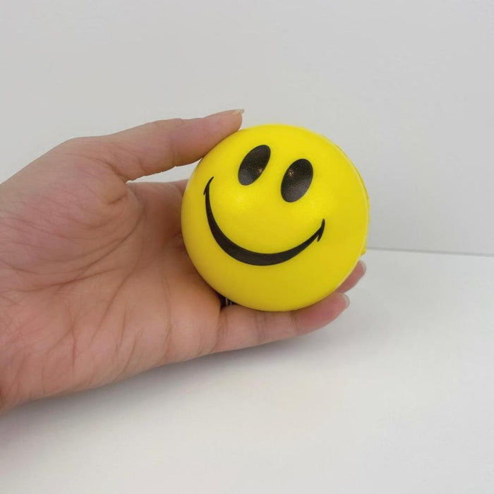 Happy Smile Face Stress Ball Squeeze Balls Hand Wrist Exercise Yellow Red 6/12pc