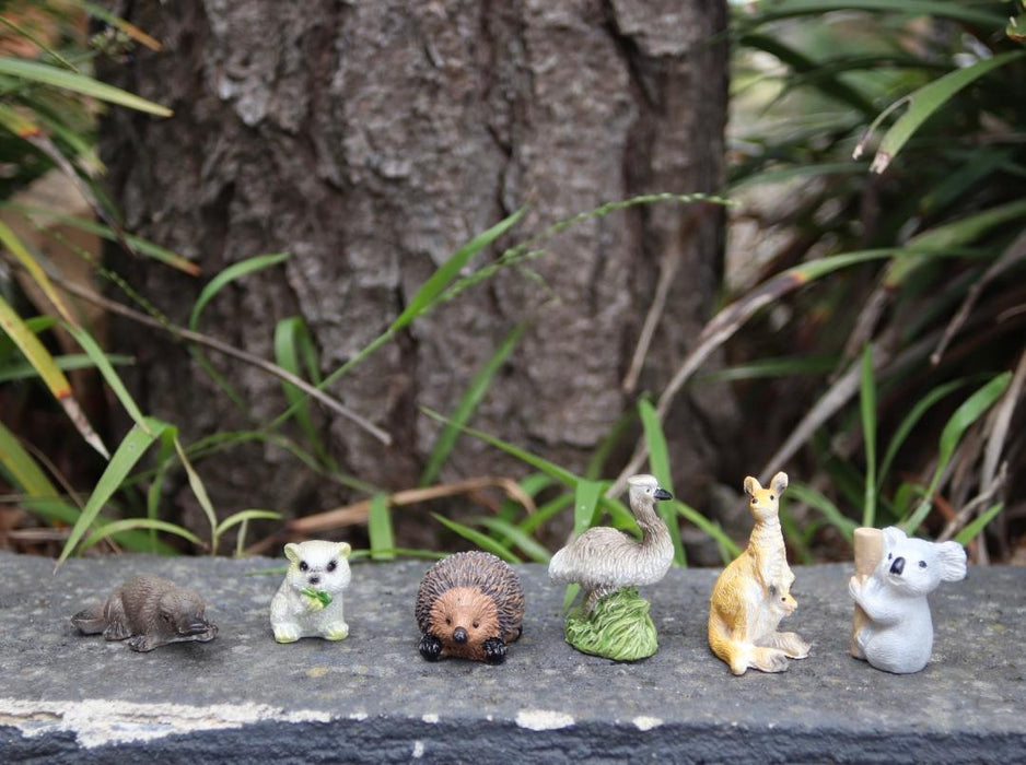 Miniature Australian Wildlife Animal Figurines Mini Animals 6pcs Koala Kangaroo