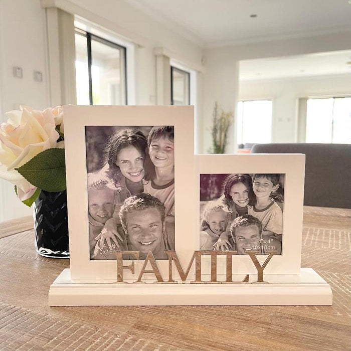 Family Photo Frame White Wood Picture Frame Family Table Sign Home Decor Gift