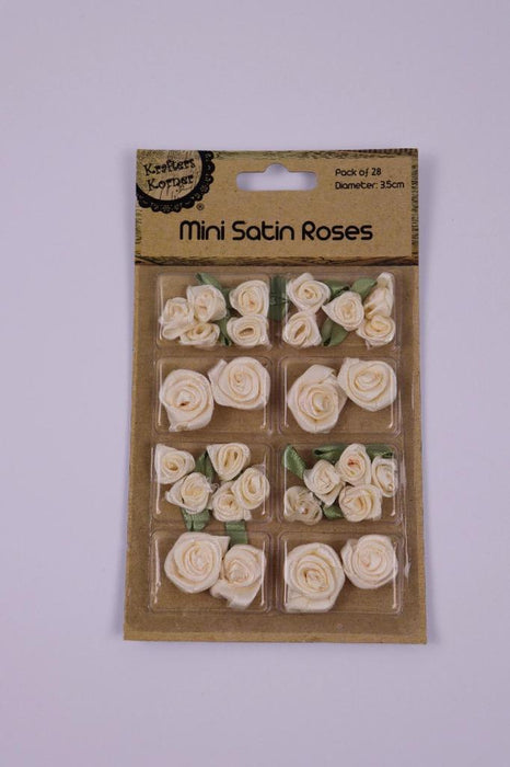 Mini Roses Flowers Ribbon Bows Craft Artificial Wedding Applique Sewing DIY 28pc