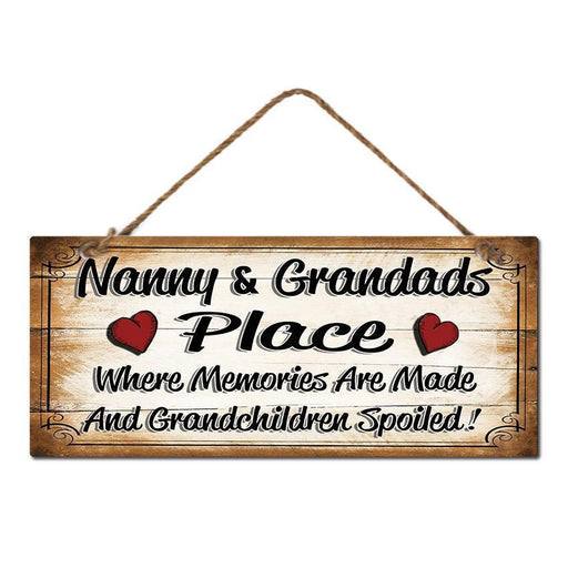 Vintage Style Sign Nanny & Grandad’s Place Metal Country Wall Decor Family Signs