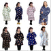 Hooded Blanket Big Hoodie Soft Warm Wearable Blanket Sleepwear for Adult & Kids